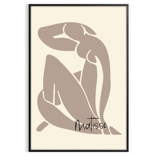 space Matisse poster print iconic papier découpés elegant gray black hues wall art perfect gift lovers sizes A4 A0 decor today