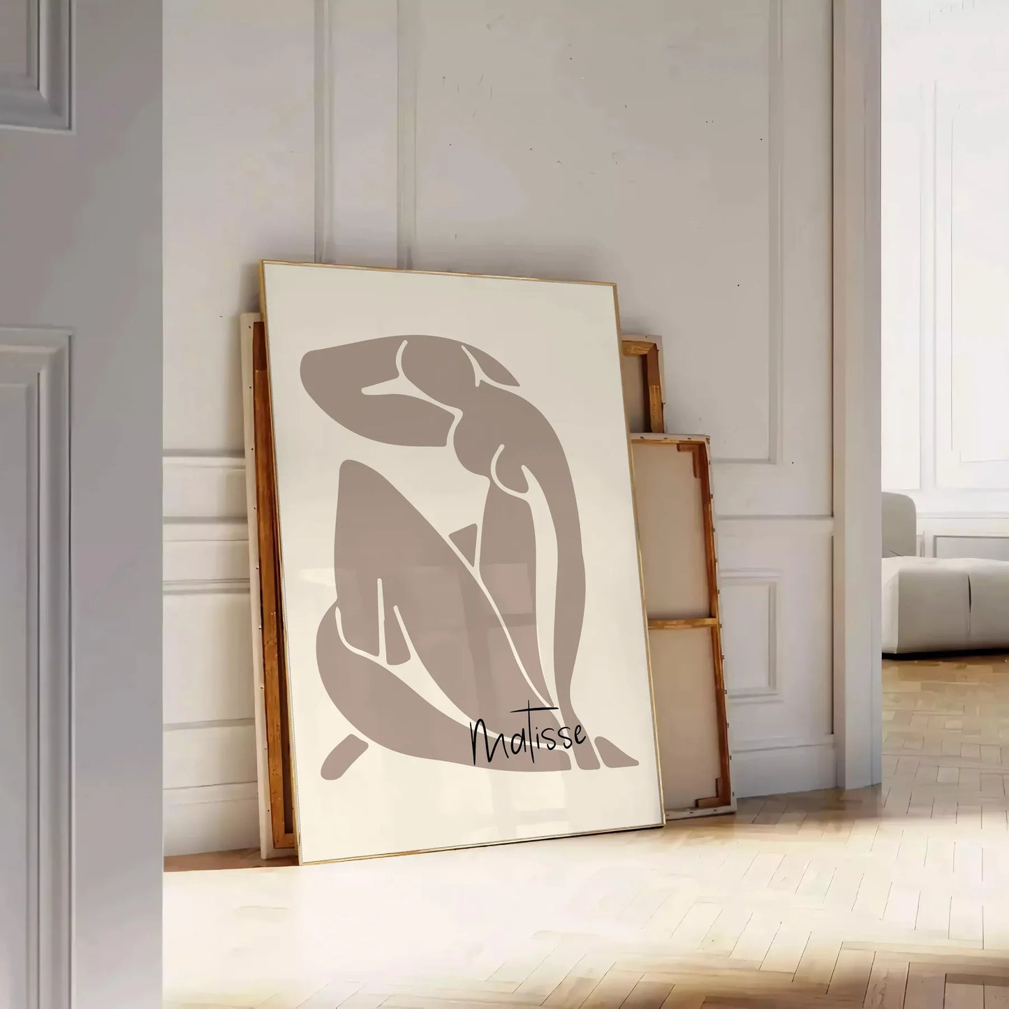 space Matisse poster print iconic papier découpés elegant gray black hues wall art perfect gift lovers sizes A4 A0 decor today
