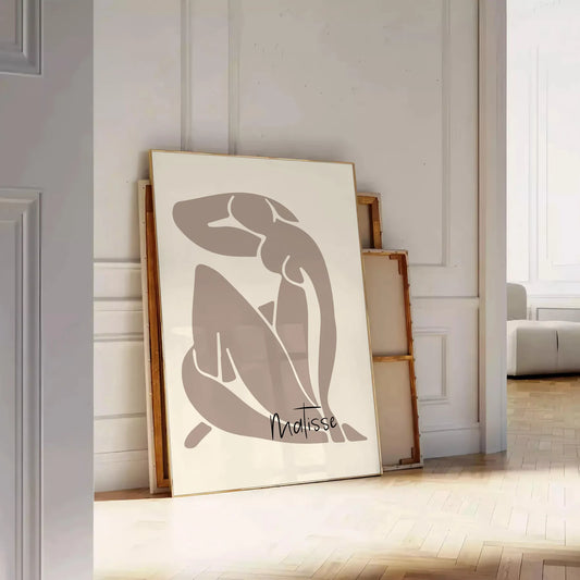 space Matisse poster print iconic papier découpés elegant gray black hues wall art perfect gift lovers sizes A4 A0 decor today