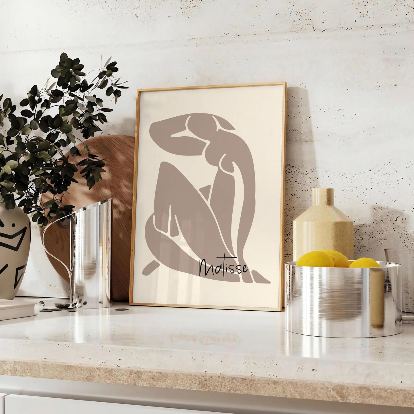 space Matisse poster print iconic papier découpés elegant gray black hues wall art perfect gift lovers sizes A4 A0 decor today