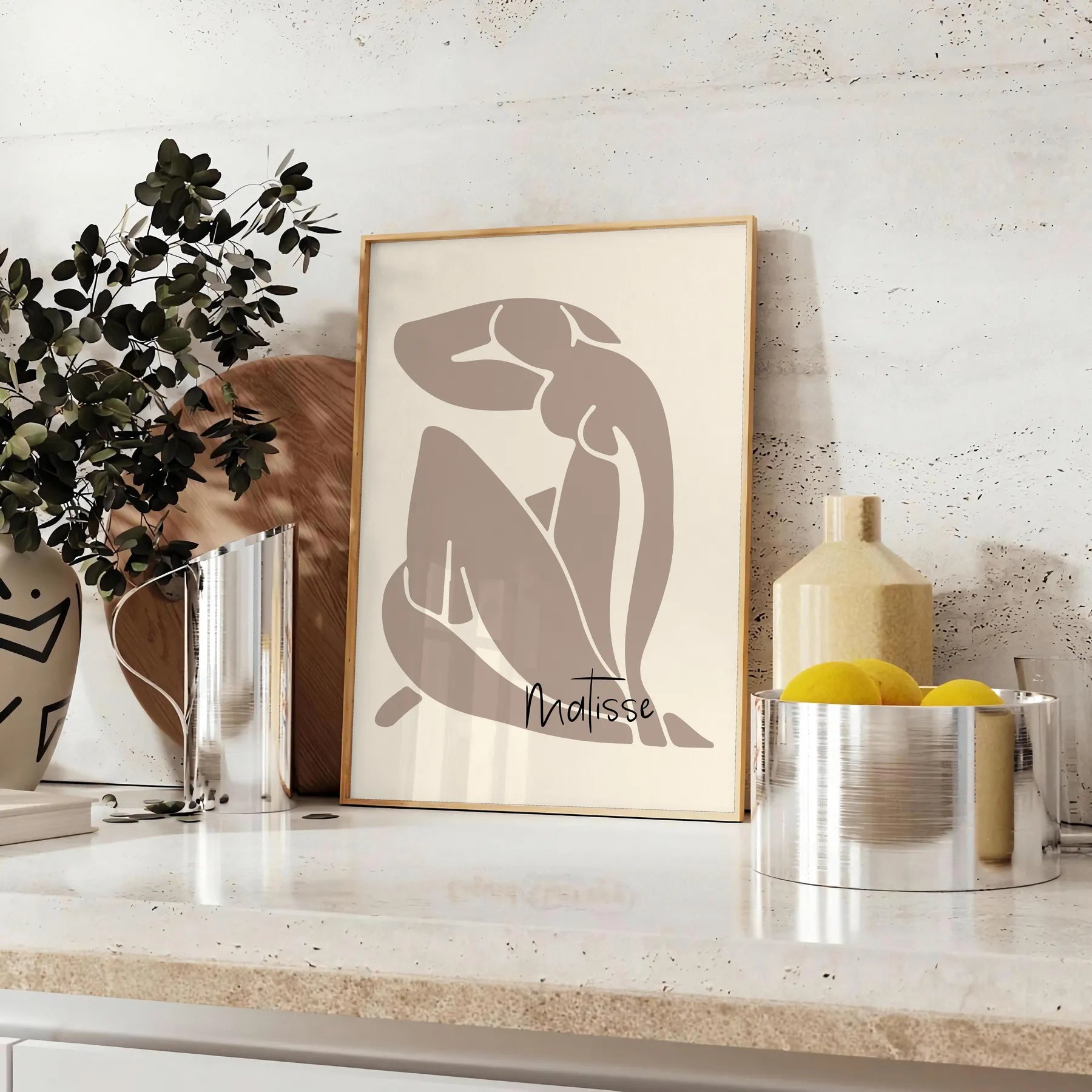 space Matisse poster print iconic papier découpés elegant gray black hues wall art perfect gift lovers sizes A4 A0 decor today