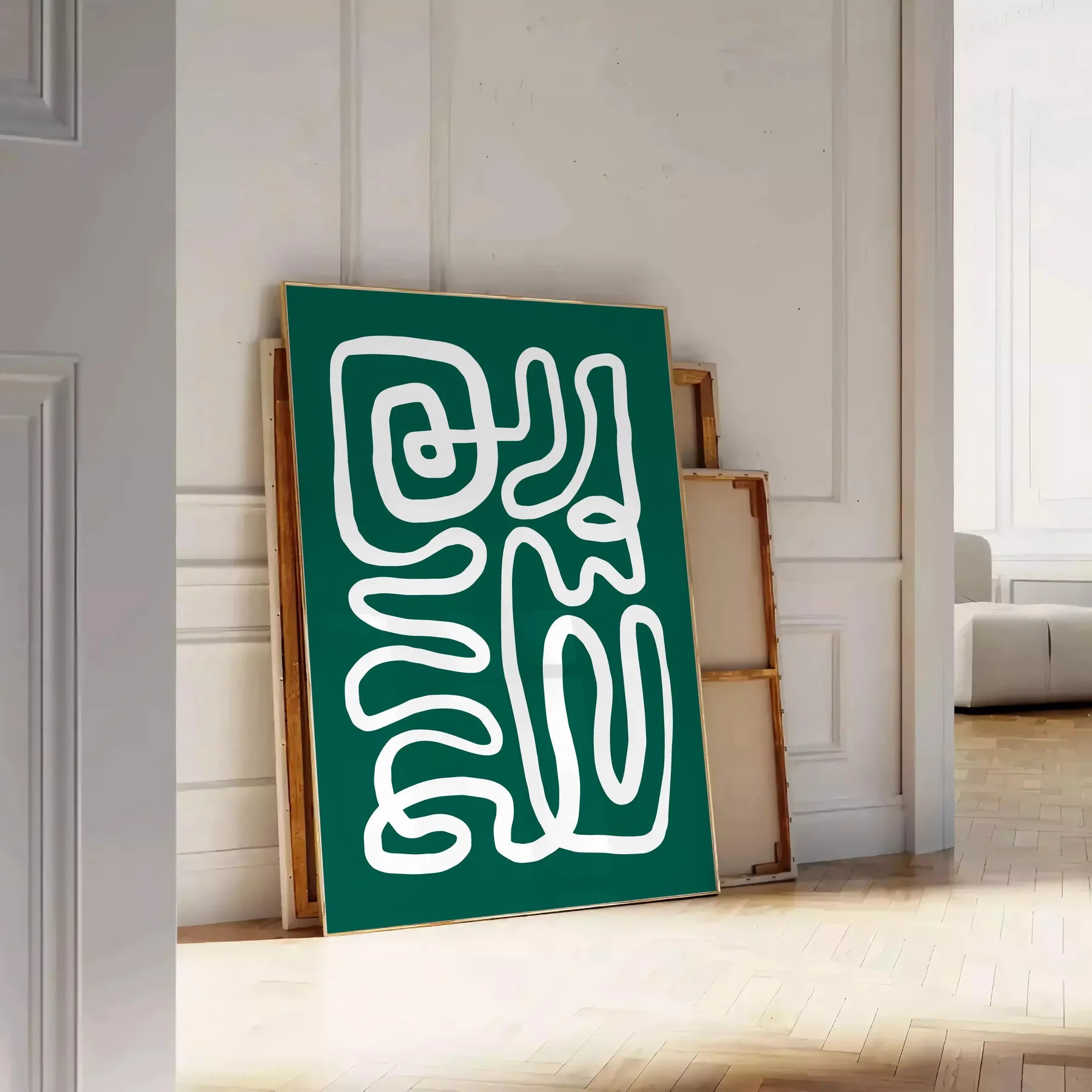 elegance papier découpés poster serene white vibrant green hues unique wall art touch sophistication space perfect gift decoration multiple sizes A4 cm A0