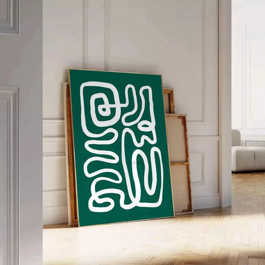 elegance papier découpés poster serene white vibrant green hues unique wall art touch sophistication space perfect gift decoration multiple sizes A4 cm A0