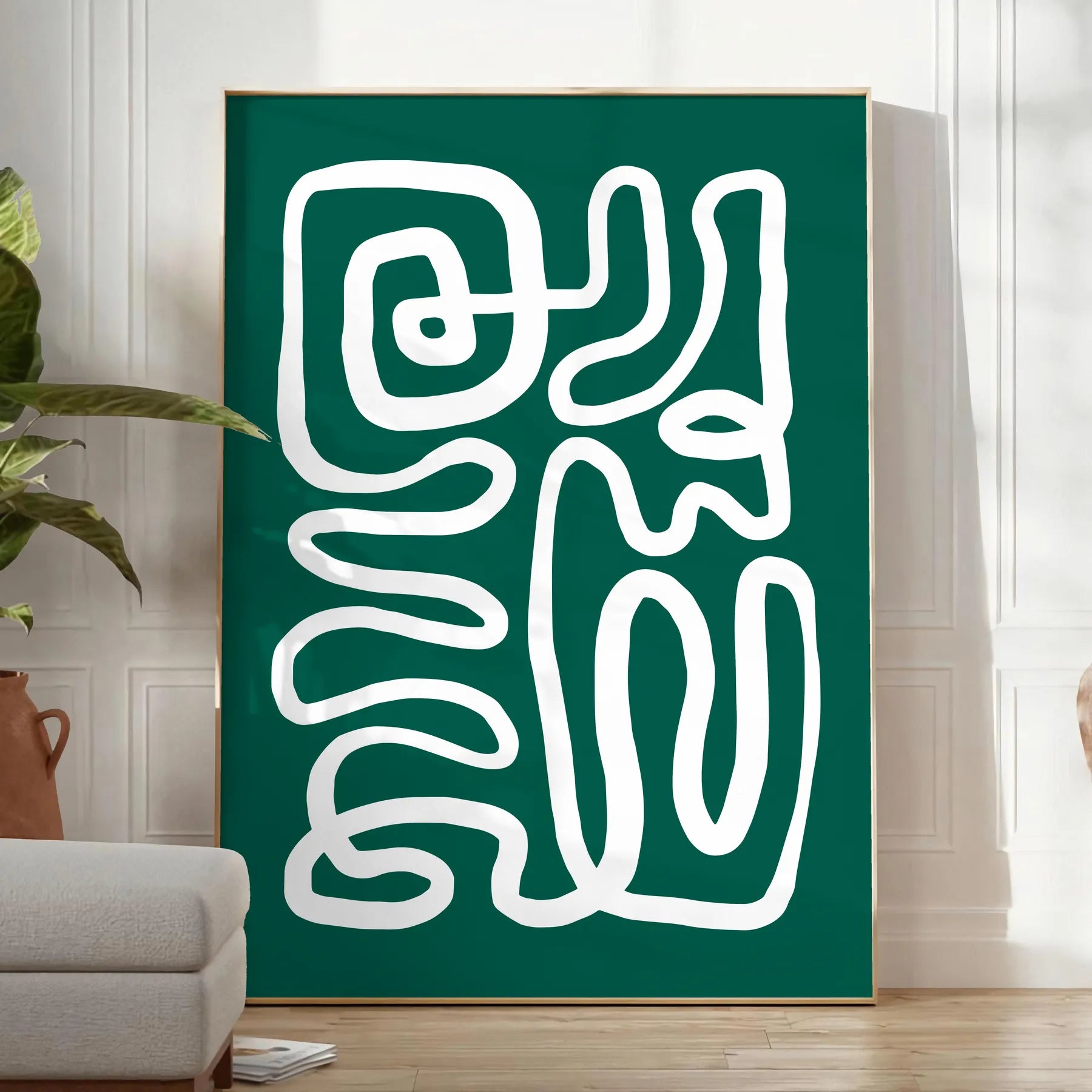elegance papier découpés poster serene white vibrant green hues unique wall art touch sophistication space perfect gift decoration multiple sizes A4 cm A0